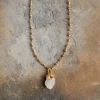 Hadari Rose Quartz Necklace - Gold