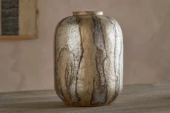 Hamira Recycled Glass Vase - Silver Rust
