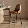 Harsha Leather Counter Chair - Aged Tan