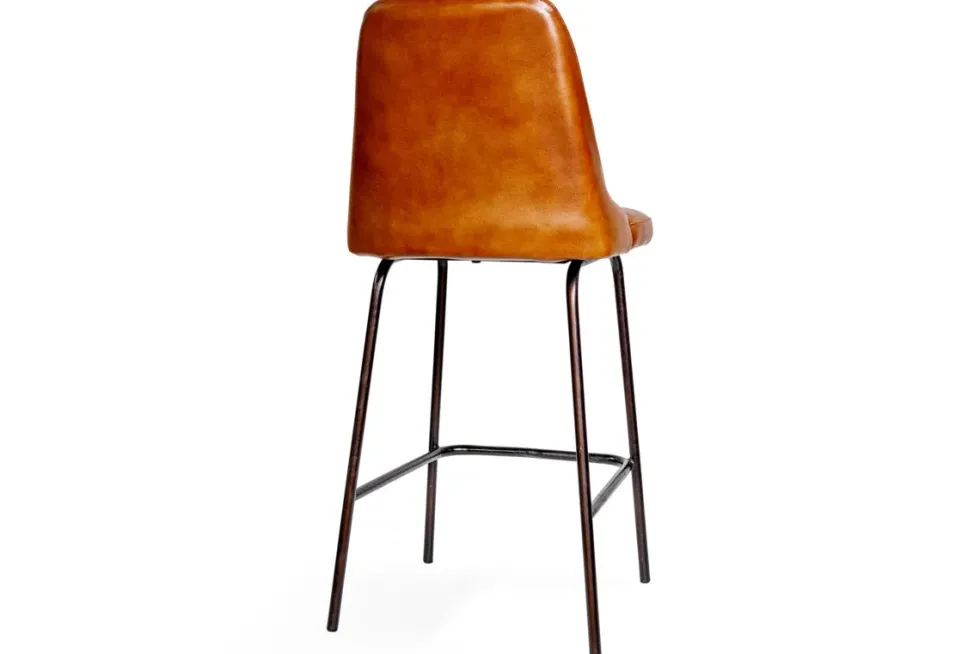 Harsha Leather Counter Chair - Aged Tan