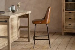 Harsha Leather Counter Chair - Aged Tan