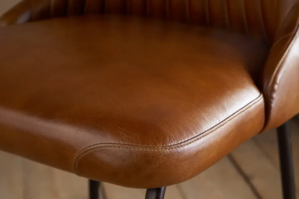 Harsha Leather Counter Chair - Aged Tan