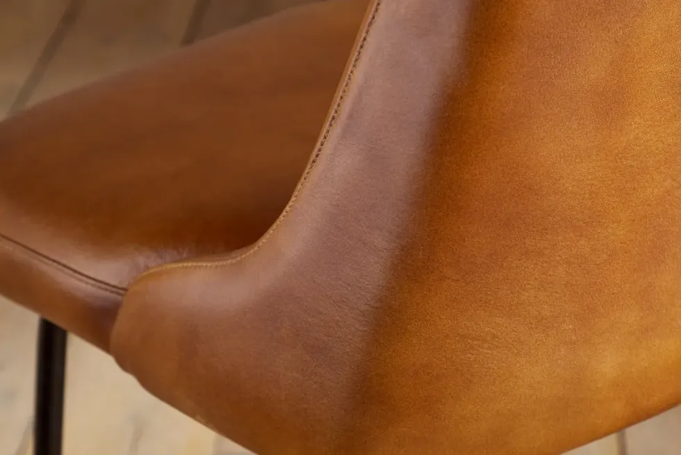 Harsha Leather Counter Chair - Aged Tan