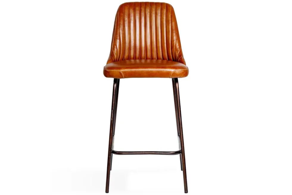 Harsha Leather Counter Chair - Aged Tan