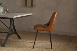 Harsha Leather Dining Chair - Aged Tan