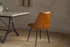 Harsha Leather Dining Chair - Aged Tan