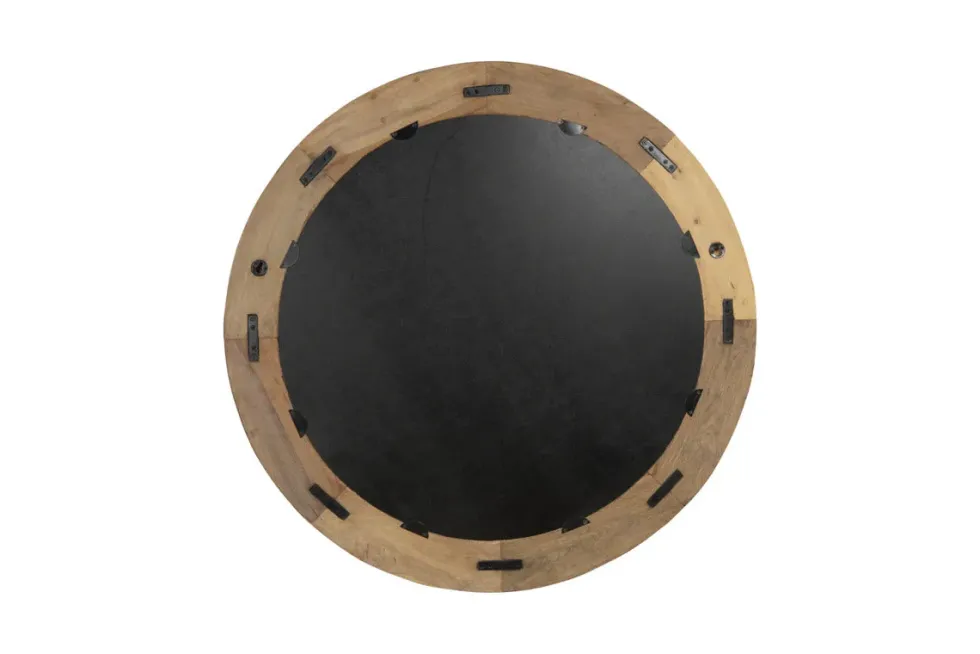 Ibo Reclaimed Round Wall Mirror - Natural