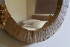 Ibo Reclaimed Round Wall Mirror - Natural