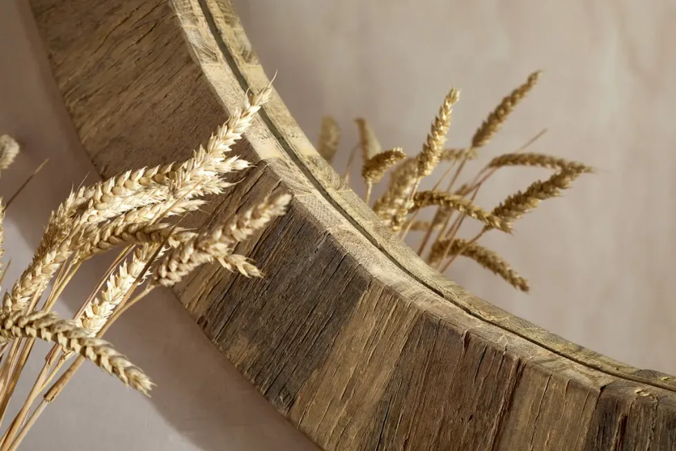 Ibo Reclaimed Round Wall Mirror - Natural