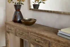 Ibo Reclaimed Wood 4 Drawer Console Table - Natural