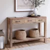 Ibo Reclaimed Wood 3 Drawer Console Table - Natural