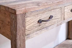 Ibo Reclaimed Wood 3 Drawer Console Table - Natural