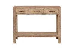 Ibo Reclaimed Wood 3 Drawer Console Table - Natural