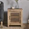 Ibo Reclaimed Wooden Slatted Cabinet – Natural - Small