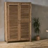 Ibo Reclaimed Wooden Slatted Cabinet – Natural - Large