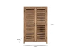 Ibo Reclaimed Wooden Slatted Cabinet – Natural - Large