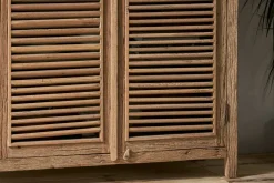 Ibo Reclaimed Wooden Slatted Cabinet – Natural - Large