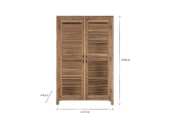 Ibo Reclaimed Wooden Slatted Cabinet – Natural - Large