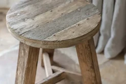 Ibo Reclaimed Wood Round Side Table - Natural