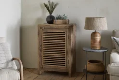 Ibo Reclaimed Wood Slatted Low Cabinet - Natural