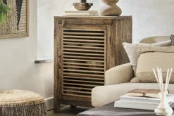 Ibo Reclaimed Wood Slatted Low Cabinet - Natural