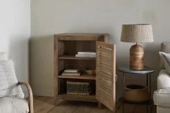 Ibo Reclaimed Wood Slatted Low Cabinet - Natural