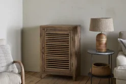 Ibo Reclaimed Wood Slatted Low Cabinet - Natural