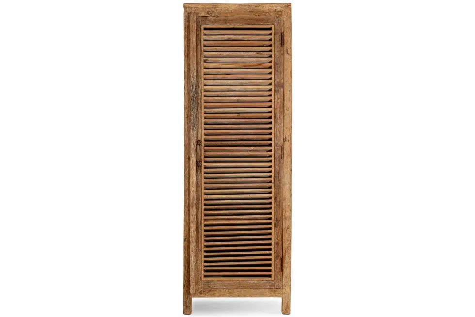 Ibo Reclaimed Wood Slatted Tall Cabinet - Natural - Tall