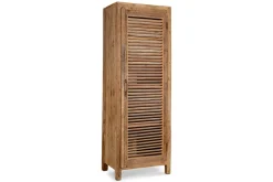 Ibo Reclaimed Wood Slatted Tall Cabinet - Natural - Tall