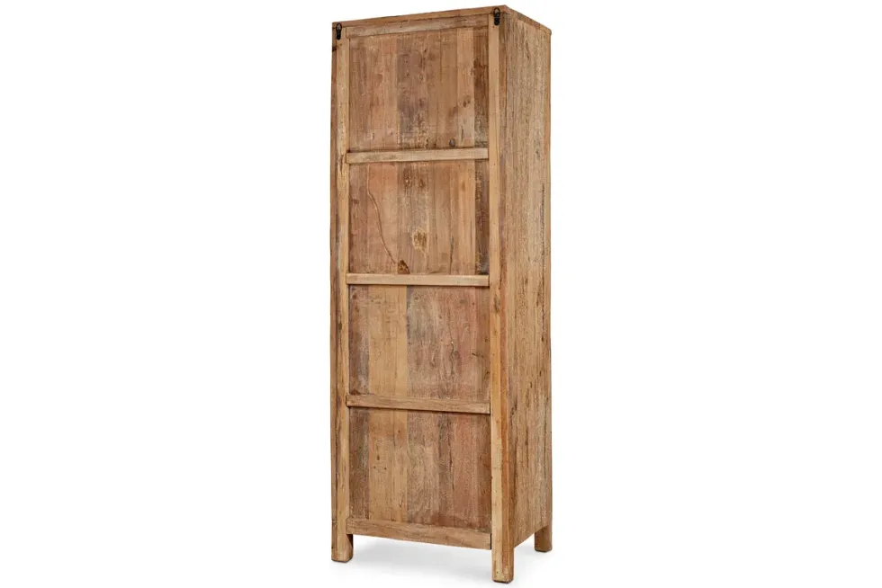 Ibo Reclaimed Wood Slatted Tall Cabinet - Natural - Tall