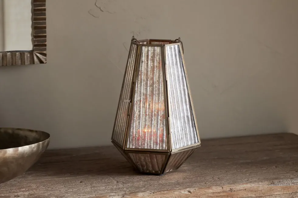 Igbo Lantern - Brass & Clear