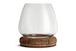 Ika Mango Wood & Recycled Glass Lantern - Natural & Clear