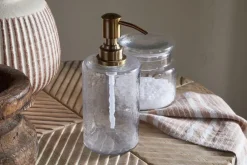 Ilcoso Recycled Hammered Glass Soap Dispenser - Clear