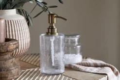 Ilcoso Recycled Hammered Glass Soap Dispenser - Clear