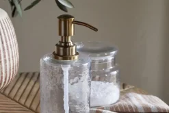 Ilcoso Recycled Hammered Glass Soap Dispenser - Clear