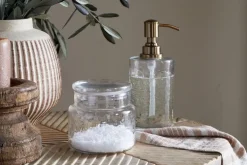 Ilcoso Recycled Hammered Glass Storage Pot - Clear