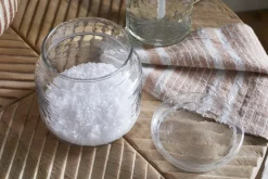Ilcoso Recycled Hammered Glass Storage Pot - Clear