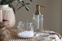 Ilcoso Recycled Hammered Glass Storage Pot - Clear