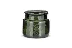 Ilcoso Recycled Hammered Glass Storage Pot - Green