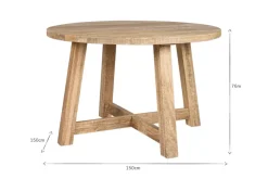 Indali Mango Wood Round Dining Table - Natural
