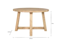 Indali Mango Wood Round Dining Table - Natural