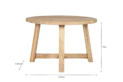 Indali Mango Wood Round Dining Table - Natural