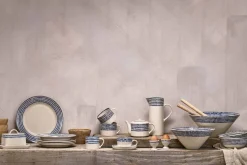 Indigo Drop Butter Dish - Cream & Indigo