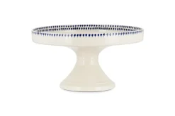 Indigo Drop Ceramic Stand - Cream & Indigo