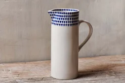 Indigo Drop Jug - Cream & Indigo - Large