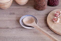 Indigo Drop Spoon Rest - Cream & Indigo