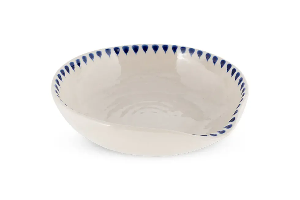 Indigo Drop Spoon Rest - Cream & Indigo