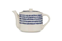 Indigo Drop Teapot - Cream & Indigo