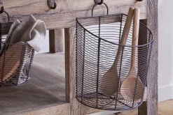 Inkollu Wall Hung Baskets - Aged Brass - (Set of 2)