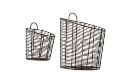 Inkollu Wall Hung Baskets - Aged Brass - (Set of 2)